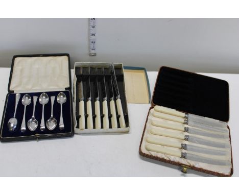 Three box sets of vintage cutlery 