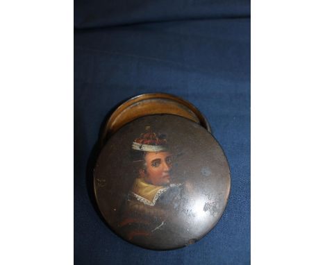 A Georgian hand painted table snuff box 