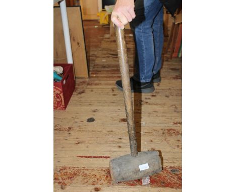 A vintage wooden fairground mallet. Postage unavailable 