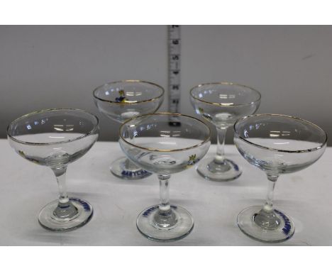 Five vintage Babycham glasses 