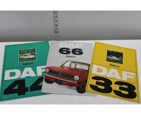 Three vintage daf car brochures 