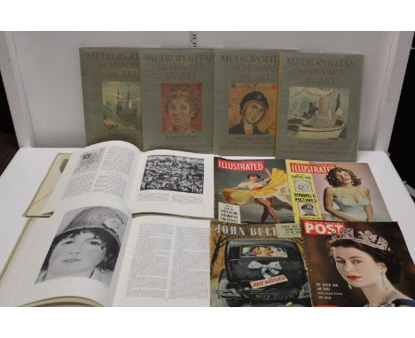 Six volumes of Metropolitan Seminars in Art and vintage magazines 