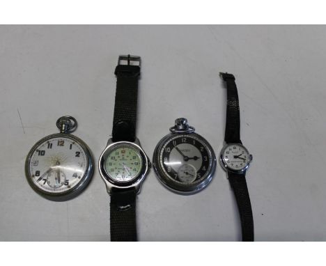 Two vintage stopwatches and wristwatches 