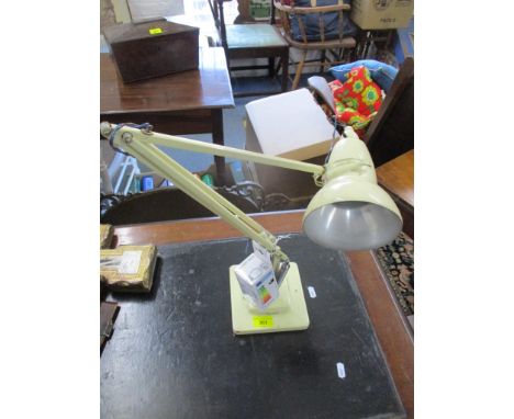 An early Herbert Terry anglepoise lamp painted in cream colour, square topped base, model 1227 (needs re-wiring) Location: 