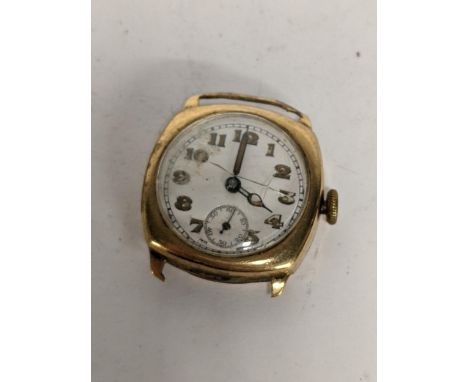 A mid 20th century Buren Eldis 9ct gold manual-wind wristwatch in a cushion moulded case hallmarked Birmingham 1941, 18.6g A/