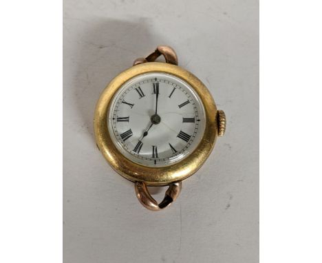 An early 20th century 18ct gold ladies manual wind wristwatch, 17gLocation: 