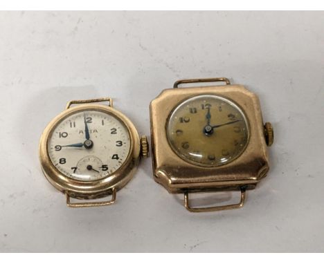 Two early 20th mid century ladies manual wind wristwatches, 21.1gLocation: 