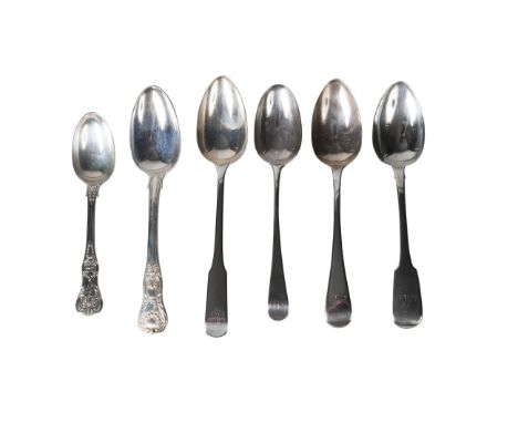 A set of six George IV silver Kings pattern table spoons, London c.1824, Harrison Brothers & Howson (Henry Harrison) a set of