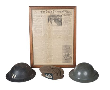 A Collection of mostly British WWII and post war militaria  with items of 'Home Front' interest, including: two British World