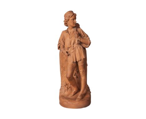 After Charles Bell Birch, British, 1832-1893 Dick Whittington, signed C.B.Birch .Sc, 1873 to base, terracotta, marks to base 