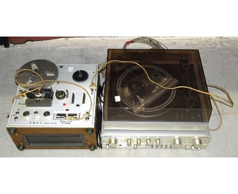 An Akai X-150D reel-to-reel tape recorder, a Grundig XV-5000 preamplifier and a Philips Electronic 222 turntable, (untested).