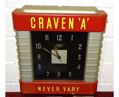 A Smith Sectric Craven 'A', Never Vary plastic wall clock, 33 x 36cm, (electric motor removed and replaced with quartz moveme