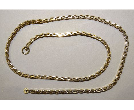 A 9ct gold espiga-link neck chain, (no ring bolt), 39.5cm, 12.6g. 