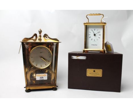 Mid century Schatz perpetual clock and Hamilton & Inches brass carriage clock 