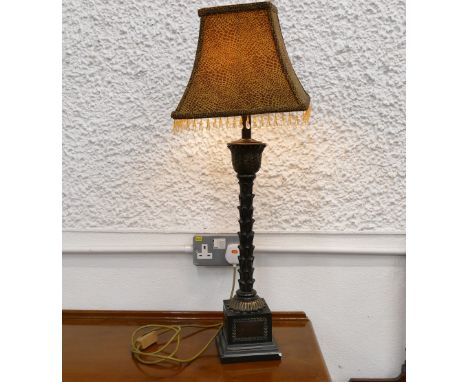 Colonial style lamp base with shade, 80 cm high 