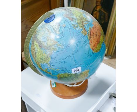 Illuminated globe of the world 