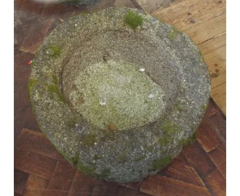 Heavy circular granite garden planter - 21" diameter 