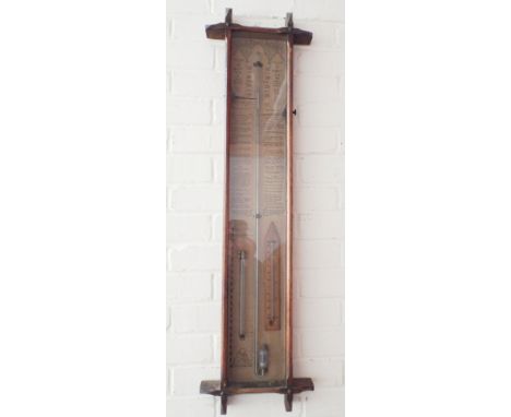 Victorian Admiral Fitzroy barometer in oak and glazed case