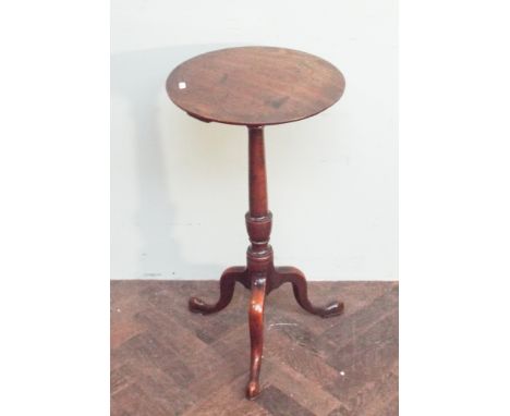 Georgian mahogany pillar wine table on tripod base 15" diameter 