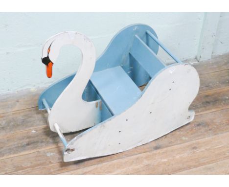 Childs 1950's vintage rocker chair in the form of a swan 