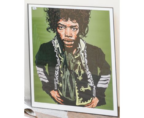 Large framed poster print -  Jimmy Hendrix, by  Sean Alexander,  Kosh - Limited Edition no. 6 of 15 measuring approx 1m x 60c