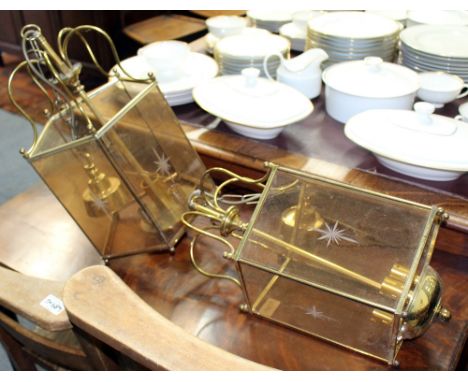 SEVEN CONTEMPORARY LIGHT FITTINGS to include electroliers, wall lights etc. (7)