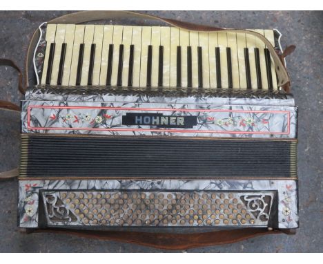 HOHNER ACCORDION WITH MOTHER OF PEARL DECORATION 
