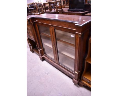 A 19th Century walnut pier cabinet having line inlay decoration, brass detailing and pillar supports, width approx. 106cm
gen