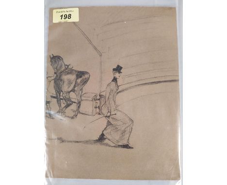 Henri de Toulouse-Lautrec (1864-1901) 'Circus' lithograph 'Ecuyere de Haute Ecole', faint monogram top left, 19cm x 24 1/2cm