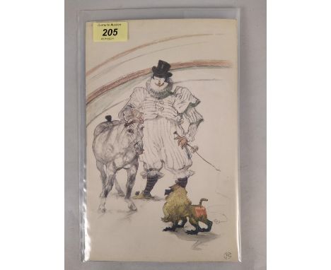 Henri de Toulouse-Lautrec (1864-1901) 'Circus' lithograph 'At the Circus Trained Pony and Baboon', monogram bottom right, 17c