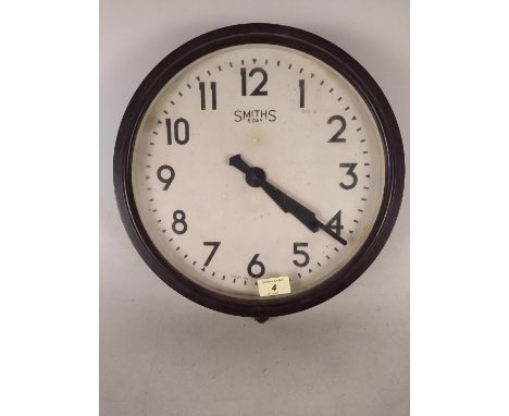 A 1930's/40's Smiths 8 day mechanical movement wall clock with Bakelite case
