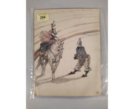 Henri de Toulouse-Lautrec (1864-1901) 'Circus' lithograph 'Ecuyere de Panneau' (Elle Est Gentille la Demoiselle) monogram bot