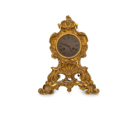 FRENCH ORMOLU MANTLE CLOCK, LATE 19TH CENTURY with two train eight day movement striking on a bell, signed Raingo A. Paris, t