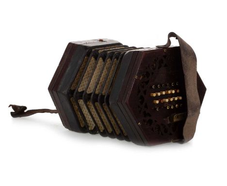 FORTY-EIGHT BUTTON CONCERTINA, fretted ends16cm wide