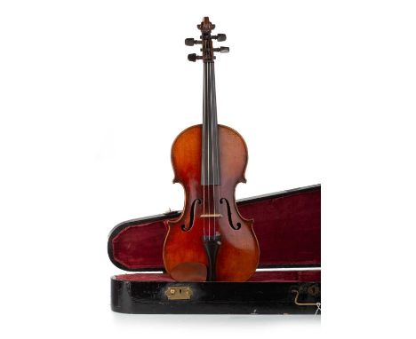 GERMAN VIOLIN, LATE 19TH / EARLY 20TH CENTURY with Stradivarius label, two piece back, with case61cm long