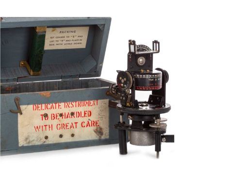 R.A.F. ASTRO COMPASS MK. II, 6A.1174 4-H, in fitted painted wood casethe case 27cm wide