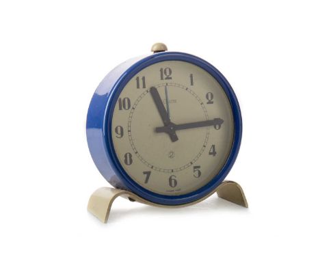 JAEGER-LeCOULTRE, ART DECO ALARM CLOCK, EARLY - MID 20TH CENTURY with two day movement, the signed cream dial set with Arabic