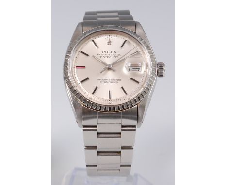 A gents Rolex Oyster Perpetual Datejust Superlative Chronometer Officially Certified steel bracelet wristwatch, having signed