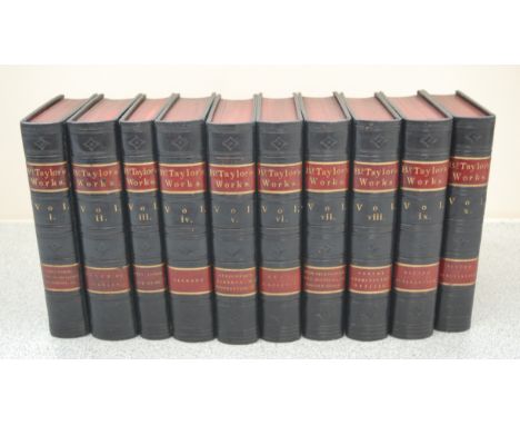 HEBER. R, The Whole Works of the Right Reverend Jeremy Taylor..., London 1849, 10vols, 8vo, full contemporary black calf, red