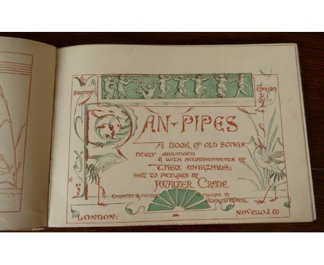 CRANE Walter illuistrations, Pan Pipes by Theodore Marzials, London Novello, second edition, oblong 4to (1) 