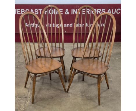 A set of four Ercol Golden Dawn elm and beech Quaker chairs 