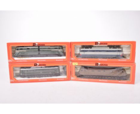 Four boxed Rivarossi HO gauge electric locomotivesComprising No. 1454 in blue and light grey Ferrovie Dello Stato livery, No.