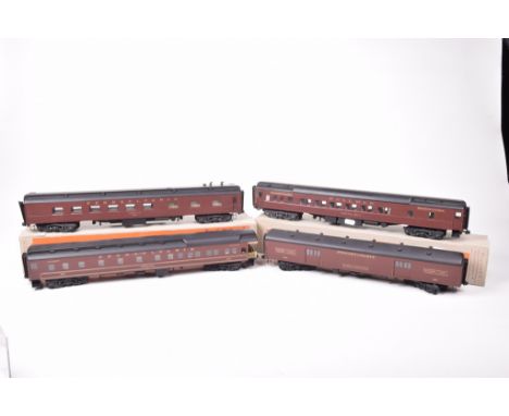 Four kit built William K Walthers Pennsylvania coachesComprising dining car no. 7508, Capitol Hill Pullman coach, observation