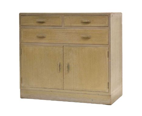 Rowley Gallery – Art Deco influence silvered lacquered chest, circa 1930, rectangular moulded top over two short and one long