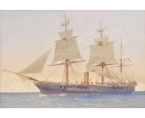 William Frederick Mitchell (1845-1914) - Watercolour - 'HMS Ruby, 1890', unsigned, 18cm x 26cm, framed under glassDavid Cross
