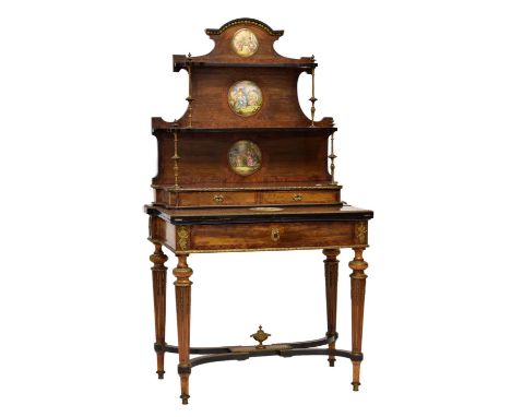 Charles-Guillaume Diehl (German / French, 1811-1885) - 19th century lady's rosewood and amboyna writing desk or bonheur du jo
