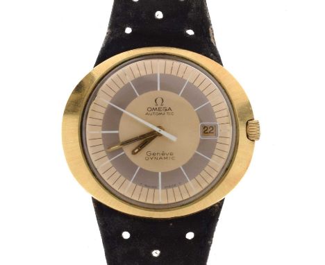 Omega - Gentleman's 1970s Dynamic Genève automatic wristwatch, the champagne dial with inner grey chapter ring having white b