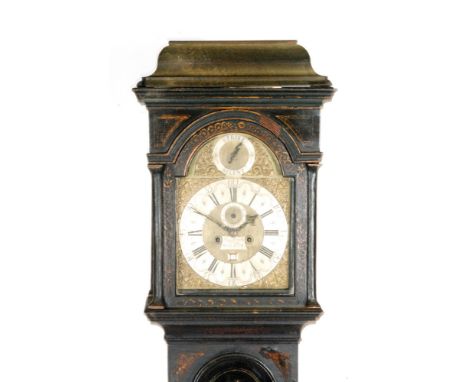 An 18th Century black Chinoiserie lacquered longcase clock, the silvered chapter ring inscribed 'George Yeats, Maldon', incor