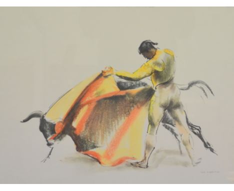 JOHN RATTENBURY SKEAPING (1901-1980) - 'Matador and Bull', photographic reproduction, signed in pencil, framed, 39cm x 50cm a