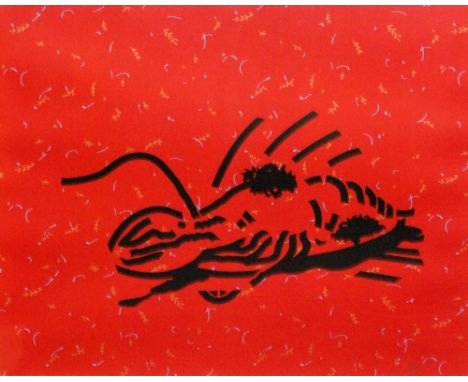PATRICK CAULFIELD, CBE, RA (1936-2005) - 'Dressed Lobster', silk screen print, signed in pencil and dated '80, framed, 60cm x
